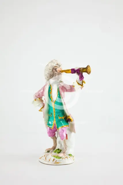Trumpeter for the Monkey Band, Meissen, c. 1765. Creators: Meissen Porcelain, Johann Joachim Kaendler.