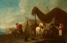 Trumpeter in Front of the Tent, 17th century. Creator: Unknown