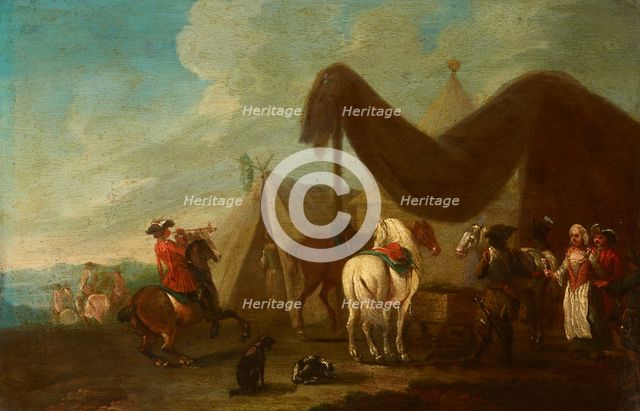 Trumpeter in Front of the Tent, 17th century. Creator: Unknown.