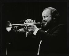 Trumpeter Keith Smith playing at Stevenage, Hertfordshire, 1984. Creator: Denis Williams