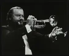 Trumpeter Keith Smith, Stevenage, Hertfordshire, 1984. Creator: Denis Williams