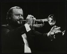 Trumpeter Keith Smith, Stevenage, Hertfordshire, 1984. Creator: Denis Williams