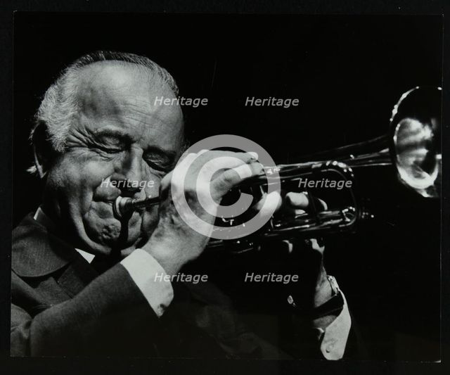 Trumpeter Kenny Baker playing at the Forum Theatre, Hatfield, Hertfordshire, 1978. Creator: Denis Williams.