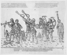 Trumpeters, from The Triumph of Caesar 1504. Creator: Jacob von Strassburg