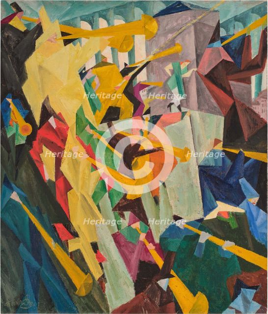 Trumpeters I, 1912. Creator: Feininger, Lyonel (1871-1956).