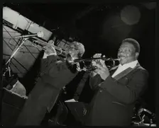 Trumpeters Joe Newman and Cat Anderson at the Newport Jazz Festival, Middlesbrough, 1978. Creator: Denis Williams