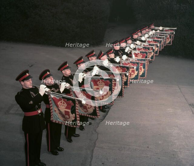 Trumpeters of the Royal Military School of Music, 1952.  Creator: Arthur Charles Kirby Ware.