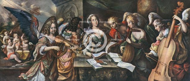 'Trumpets, kettle-drum, violin, shawm, lute and viola da gamba', 1948. Artist: Unknown.
