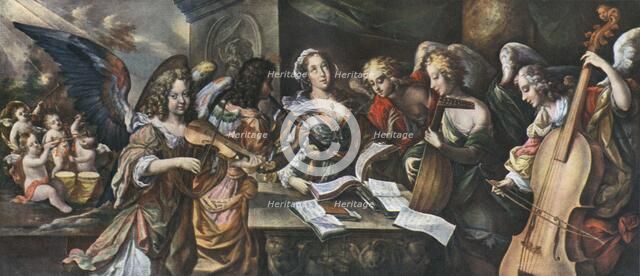 'Trumpets, kettle-drum, violin, shawm, lute and viola da gamba', 1948. Artist: Unknown.