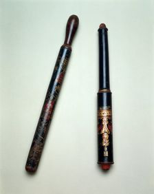 Truncheons carried by parish constables, 18th century. Creator: Unknown