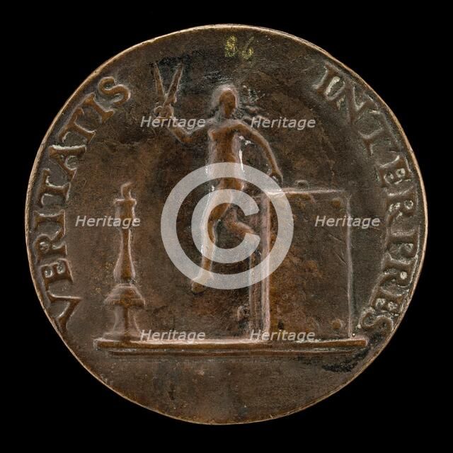 Truth Escaping from a Book [reverse], c. 1510. Creator: Mea.