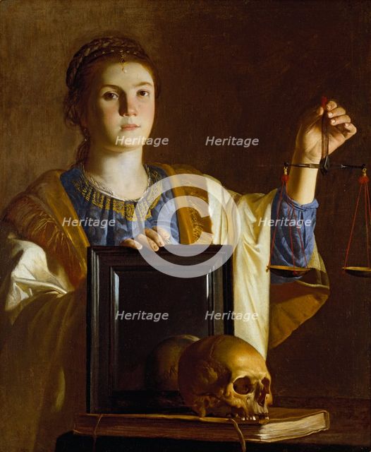 Truth presenting a Mirror to the Vanities of the World, c1620-1630. Artist: Unknown.