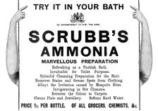 Try it in your bath: Scrubb's Ammonia - marvellous preparation, 1909. Creator: Unknown