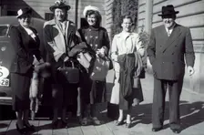 Trygve Lie, General Secretary of UN, with his family, Stockholm, Sweden, 10 August 1949. Creator: Karl Sandels