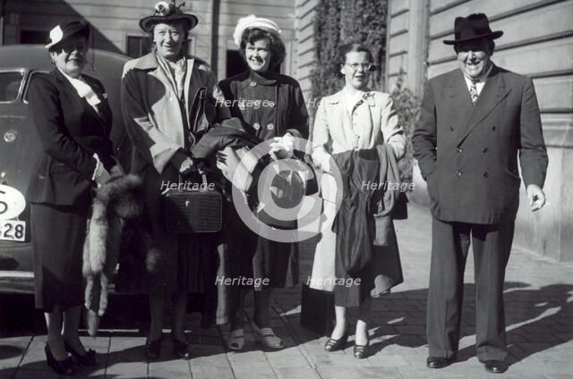 Trygve Lie, General Secretary of UN, with his family, Stockholm, Sweden, 10 August 1949. Artist: Karl Sandels