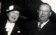 Trygve Lie, General Secretary of UN, and his wife, Stockholm, Sweden, 10 August 1949. Creator: Unknown