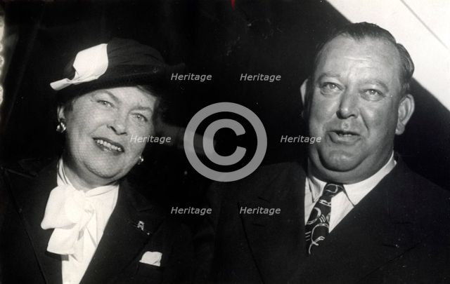 Trygve Lie, General Secretary of UN, and his wife, Stockholm, Sweden, 10 August 1949. Creator: Unknown.