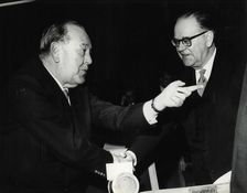 Trygve Lie, Norwegian politician, and Tage Erlander, Prime Minister of Sweden, 15 February 1964