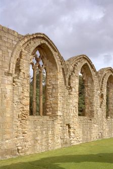 Tracery windows at Finchale Priory, Durham, 1999. Artist: J Bailey