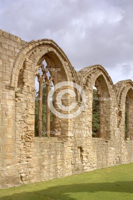 Tracery windows at Finchale Priory, Durham, 1999. Artist: J Bailey