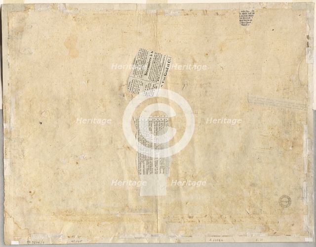 Tracing of a Fountain from Recto and Sketches of Two Faces (verso), 1665. Creator: Lievin Cruyl (Flemish, c. 1640-c. 1720).