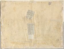 Tracing of a Fountain from Recto and Sketches of Two Faces (verso), 1665. Creator: Lievin Cruyl (Flemish, c. 1640-c. 1720)