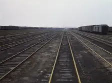 Tracks at C & NW RR's Proviso yard, Chicago, Ill., 1943. Creator: Jack Delano