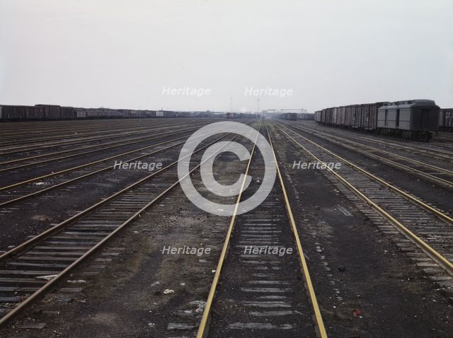 Tracks at C & NW RR's Proviso yard, Chicago, Ill., 1943. Creator: Jack Delano.