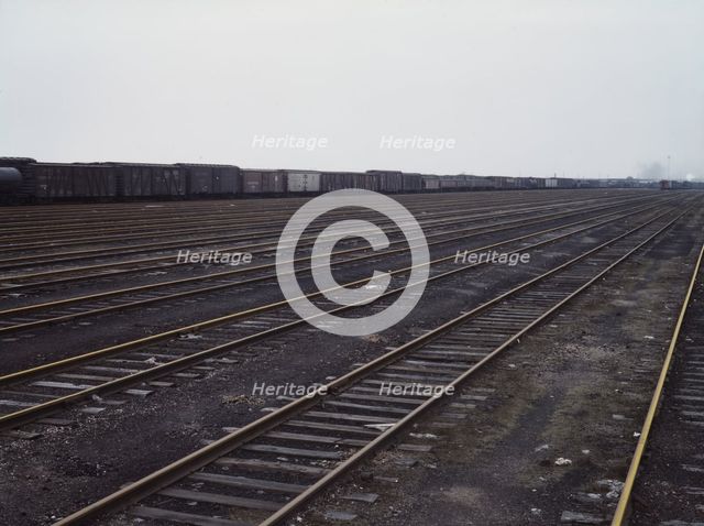 Tracks at Proviso yard of C & NW RR, Chicago, Ill., 1943. Creator: Jack Delano.