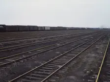 Tracks at Proviso yard of C & NW RR, Chicago, Ill., 1943. Creator: Jack Delano