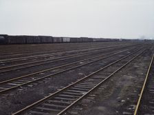 Tracks at Proviso yard of C & NW RR, Chicago, Ill., 1943. Creator: Jack Delano