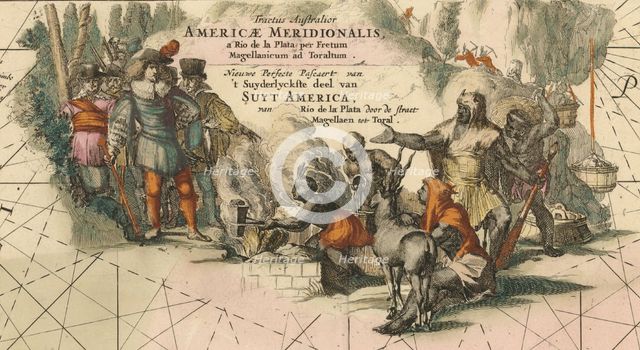 Tractus australior Americæ Meridionalis, a Rio de la Plata per Fretum Magellanicum ad Toraltum (deta Artist: Wit, Frederik de (1630-1706)