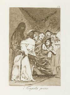 Tragala perro.; Los Caprichos, pl.58, 1799. Creator: Francisco Goya