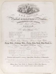 Trade Card for Charles and Edwin Layton, Engravers and Printers, ca. 1800., ca. 1800. Creator: Anon
