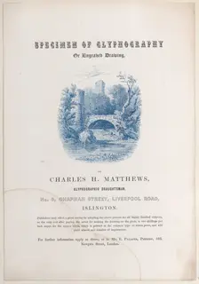 Trade Card for Charles H. Matthews, glyphographic draughtsman, 19th century. Creator: Anon