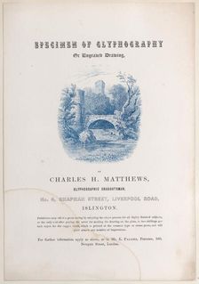Trade Card for Charles H. Matthews, glyphographic draughtsman, 19th century. Creator: Anon
