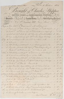 Trade Card for Charles Skipper, Letter Press and Lithographic Printer, 1828., 1828. Creator: Anon