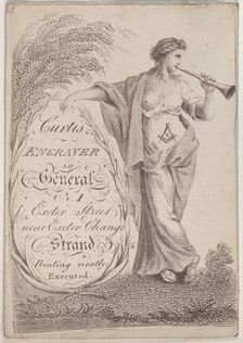 Trade Card for Curtis, Engraver, 19th century. Creator: Anon