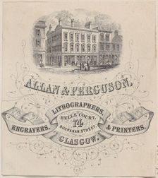Trade Card for Allan & Ferguson, Engravers, Lithographers & Printers, 19th century., 19th century. Creator: Anon