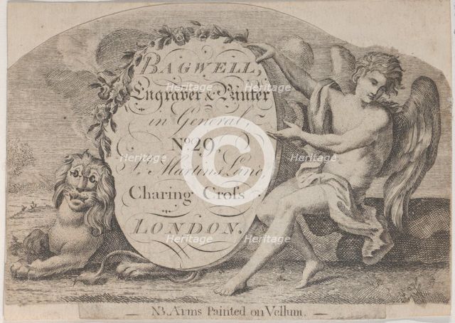 Trade Card for Bagwell, Engraver and Printer, 19th century. Creator: Anon.