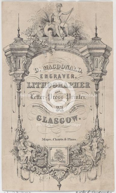 Trade Card for D. MacDonald, Engraver, Lithographer & Letter Press..., late 18th-early 19th century. Creator: Anon.