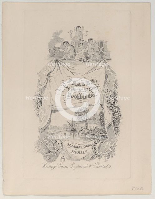 Trade Card for Frazer, Army Printer, Stationer and Bookbinder, 19th century. Creator: Anon.