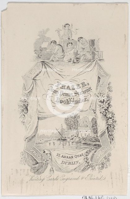 Trade card for Frazer, Army Printer, Stationer and Bookbinder, 19th century. Creator: Anon.