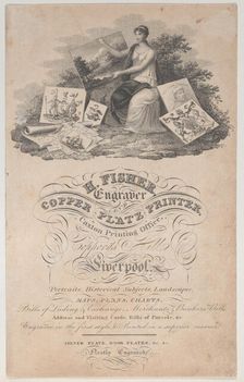 Trade Card for H. Fisher, Engraver and Copper Plate Printer, 18th century. Creator: Anon