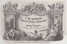 Trade Card for J.M. Savage, engraver, printer and lithographer, 19th century. Creator: Anon