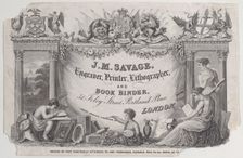 Trade Card for J.M. Savage, engraver, printer and lithographer, 19th century. Creator: Anon
