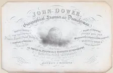 Trade card for John Dower, geographical engraver and draughtsman, 19th century. Creator: Anon