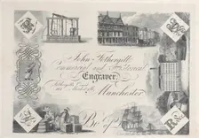 Trade Card for John Fothergill, Commercial and Historical Engraver, 19th century., 19th century. Creator: Anon