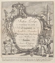 Trade Card for John Lodge, Copper Plate Engraver, 18th century. Creator: Anon