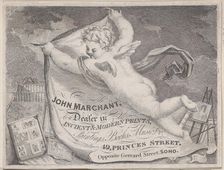 Trade Card for John Marchant, Print Dealer, 19th century. Creator: Anon